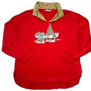 Heritage Charm Nautical Christmas Sweater Women’s‎ XL Colorful Holiday Party Top